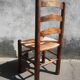 Paire de chaises paillées bois brutaliste