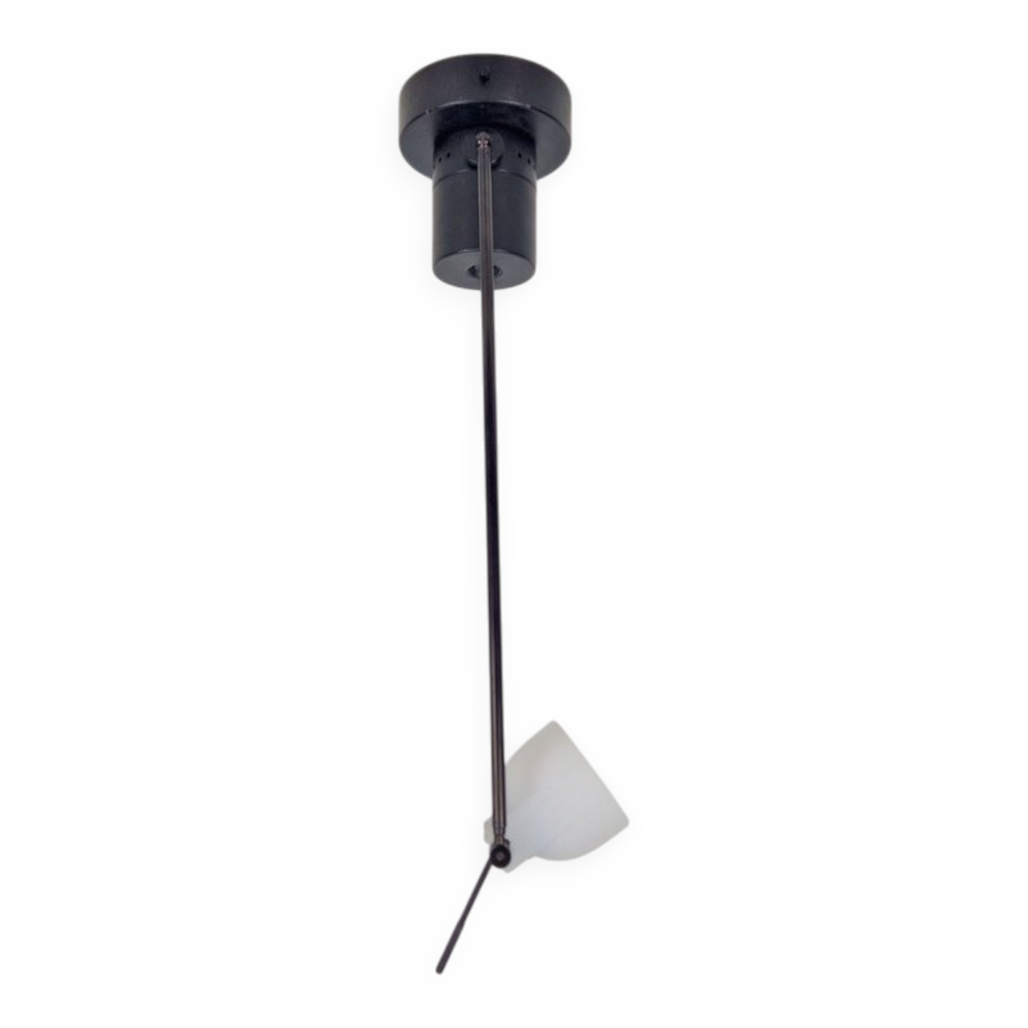 Vintage Pradina Telescopic Spotlight in White Glass, Italy, 1980