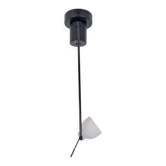 Vintage Pradina Telescopic Spotlight in White Glass, Italy, 1980