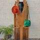 Art Deco coat rack in oak