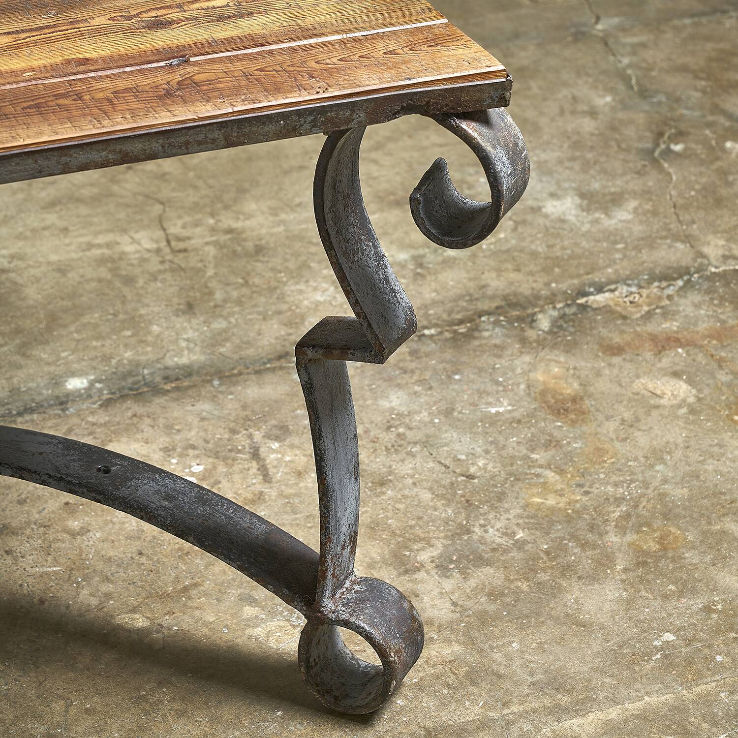 Exceptional garden table with scrollwork