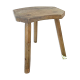 Old tripod stool in solid wood - very nice handmade work
