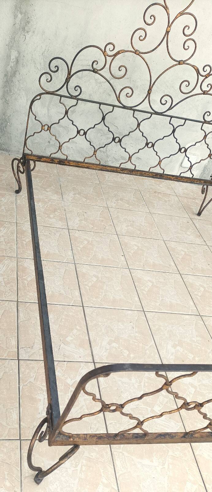Louis XV style wrought iron bed