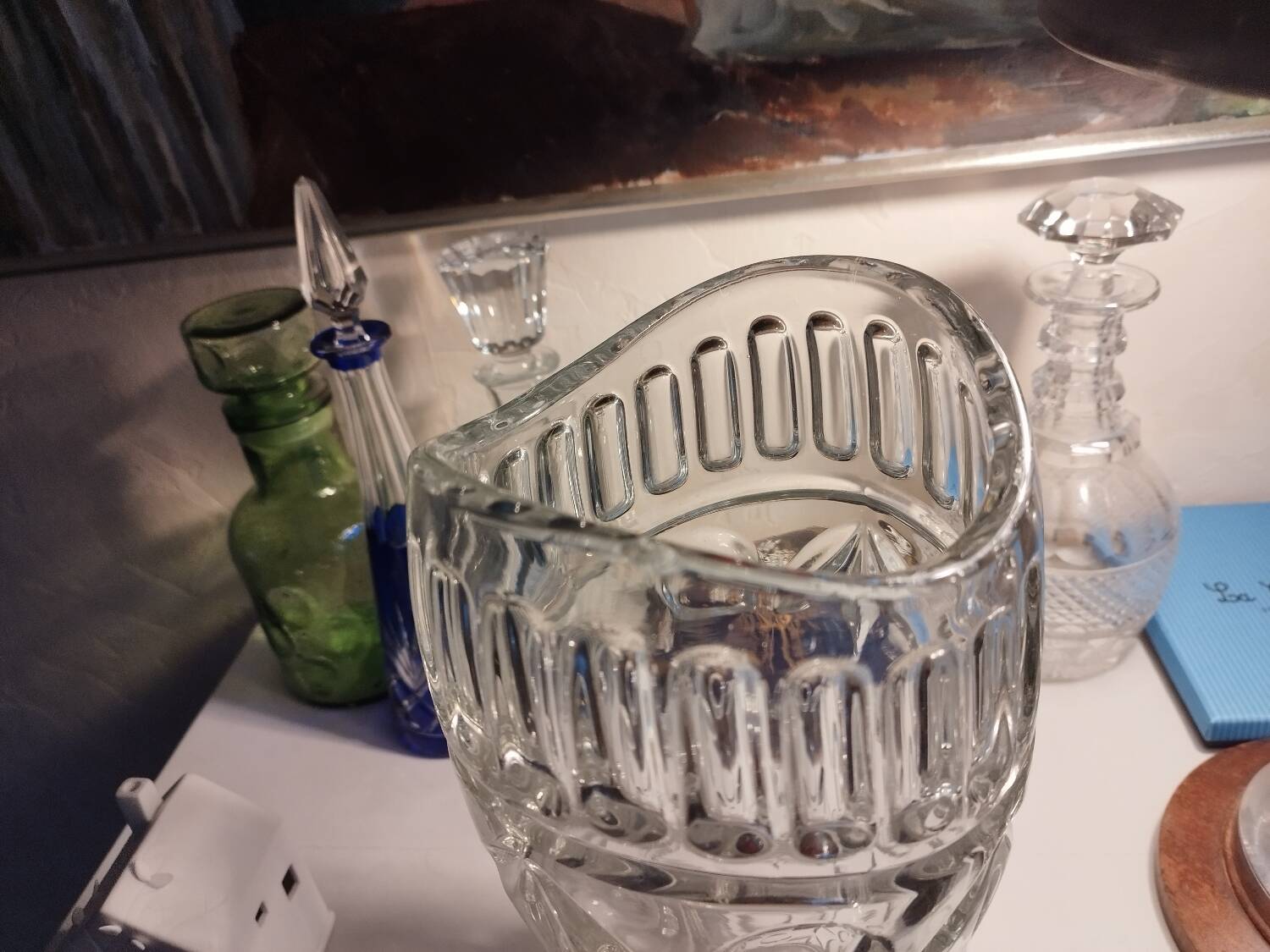 Art Deco cut crystal vase