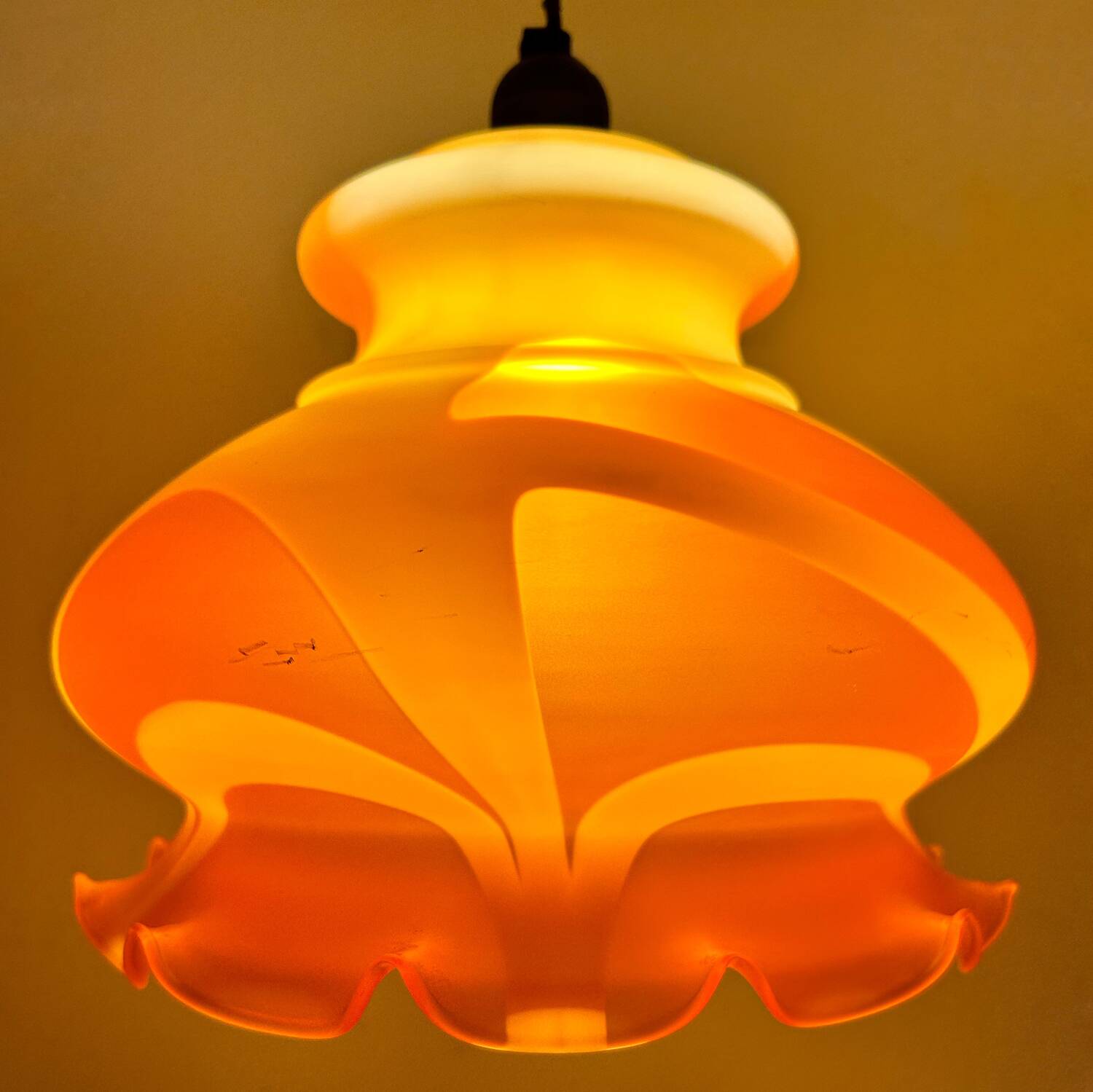 Lustre Murano orange années 70