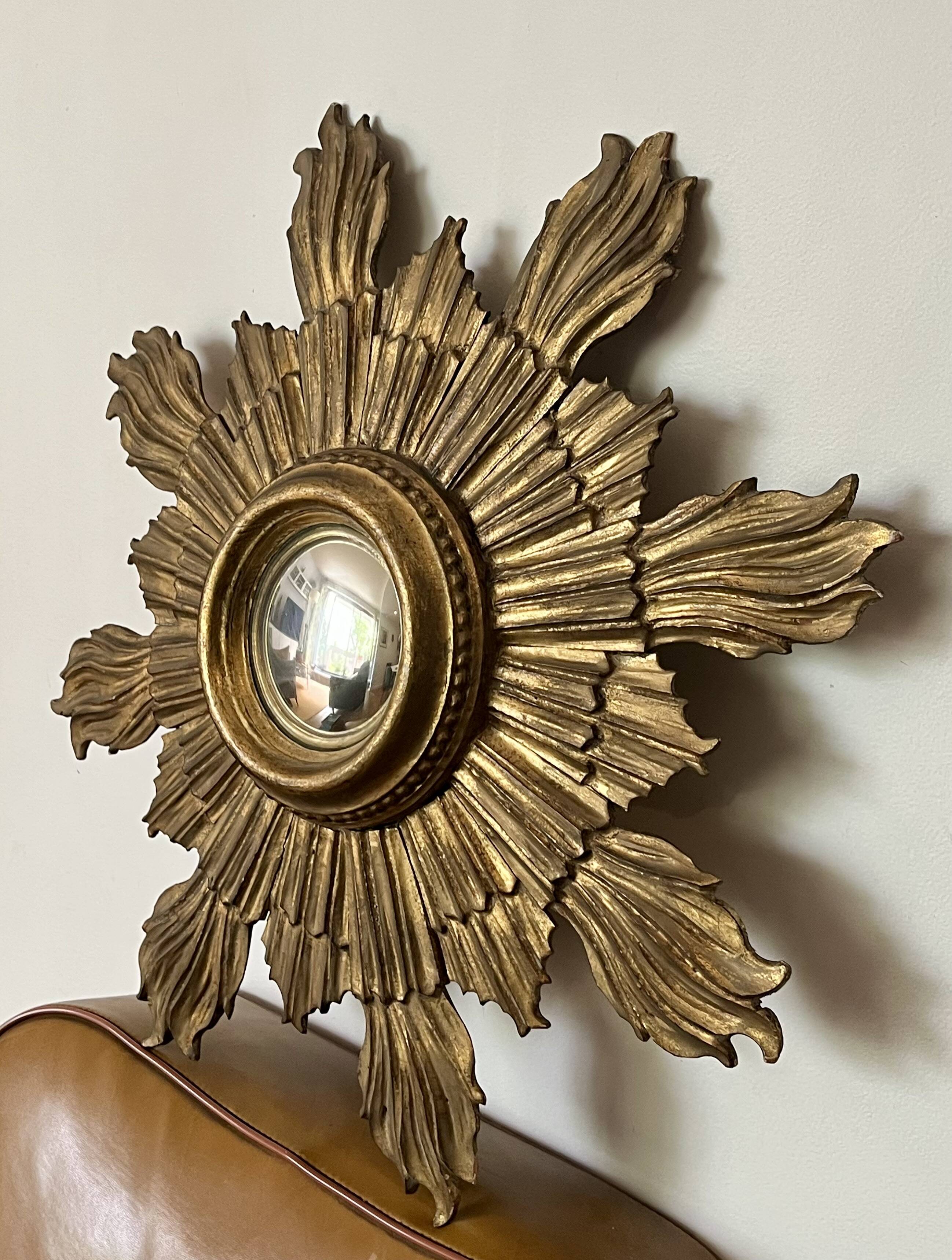 Sun mirror - Witch's eye - Wood - 1950s