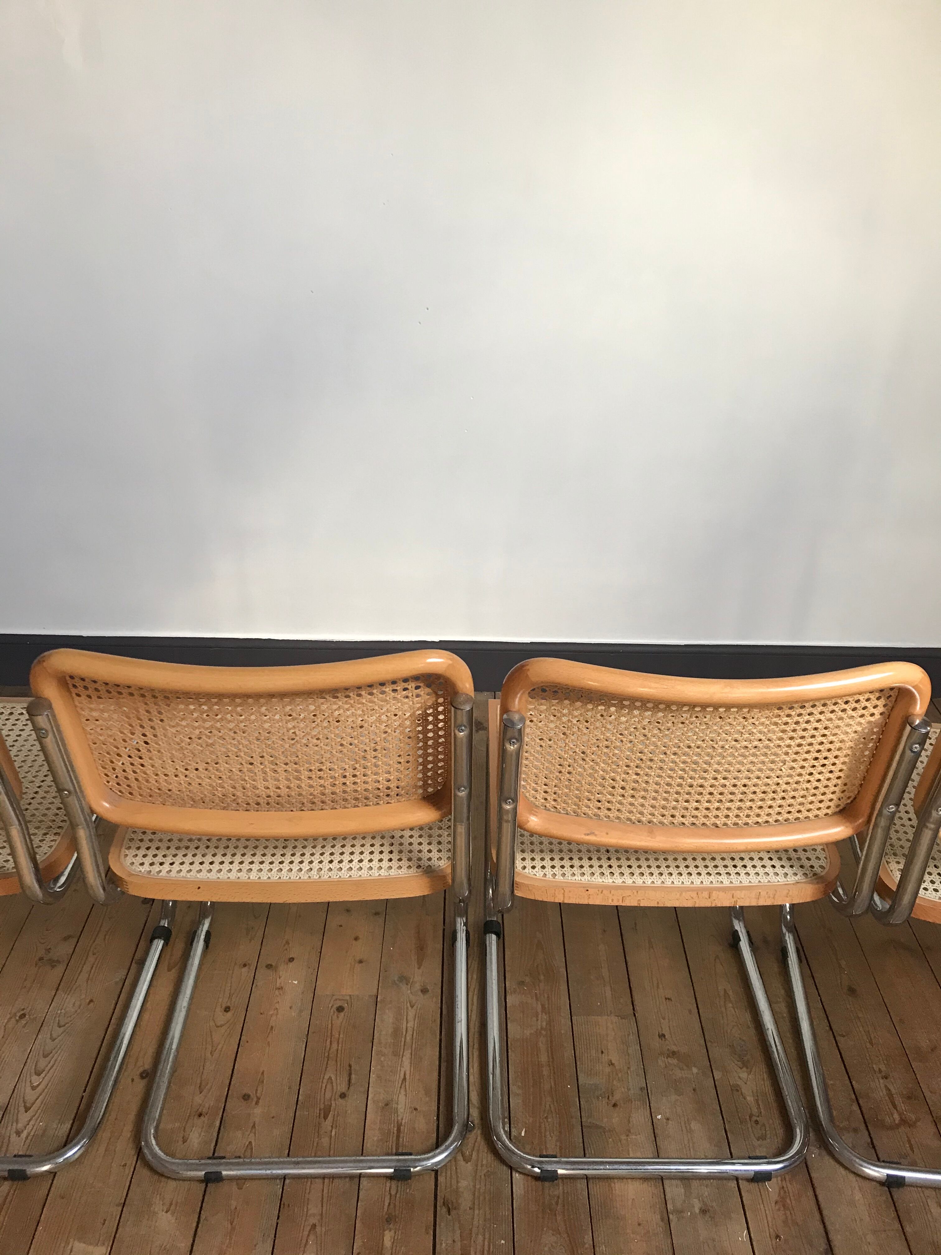 4 chairs cesca b32 by Marcel Breuer