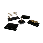 5-piece stitched leather desk set