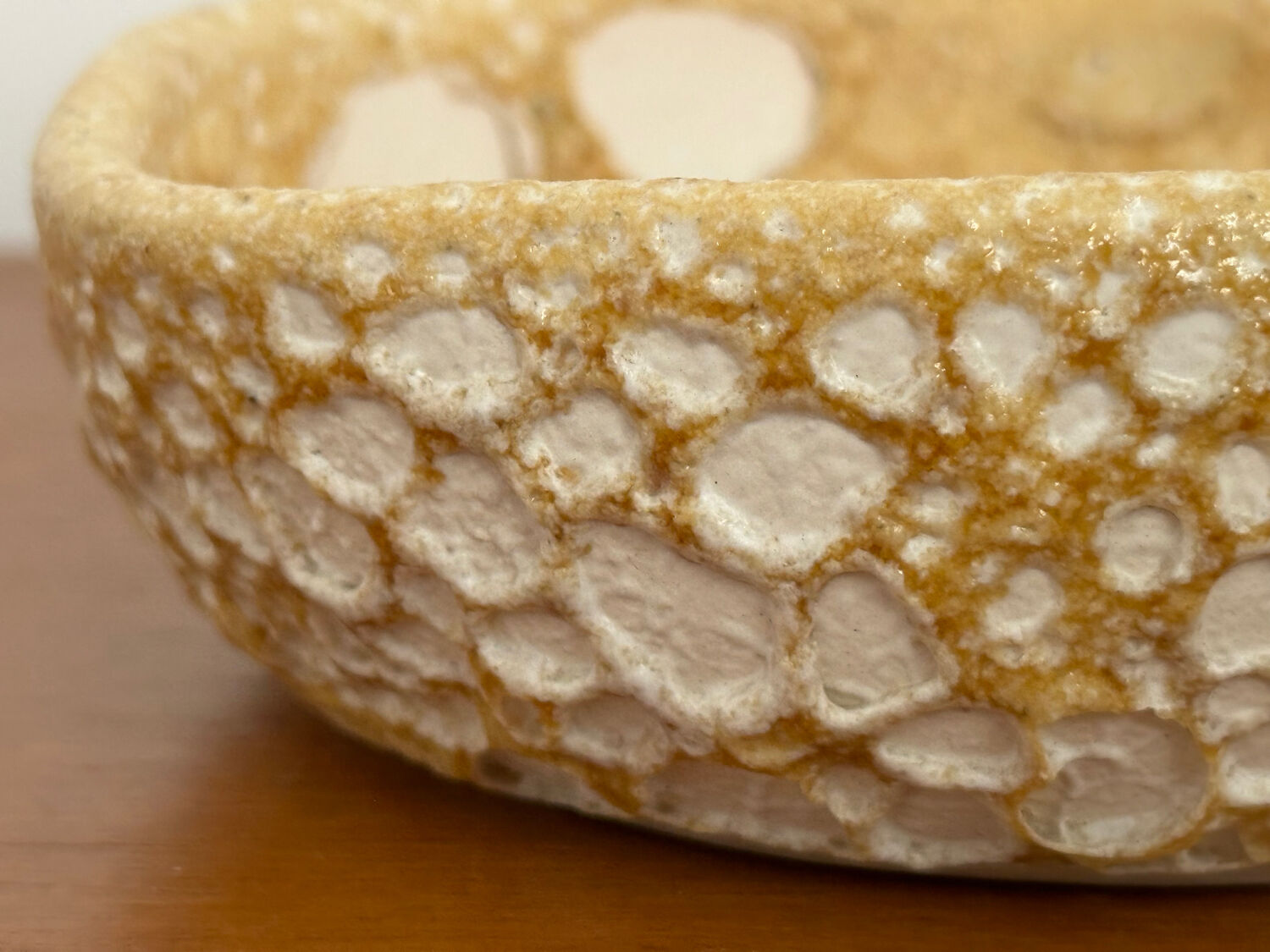 Vallauris ceramic empty pocket bowl vintage Fat Lava