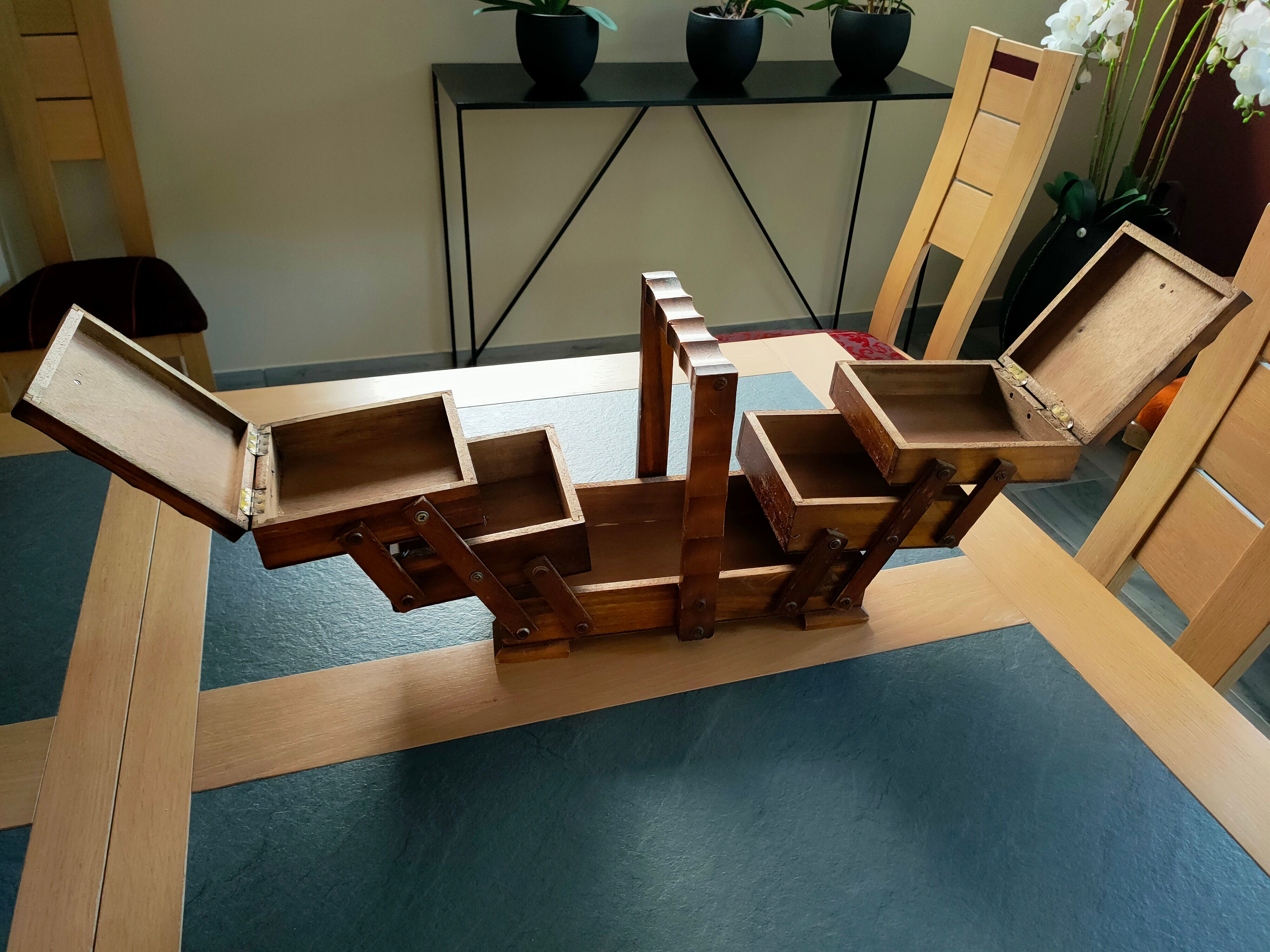 Vintage worker table sewing box