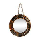 Old vintage round ceramic mirror