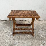 Small folding stool in exotic wood