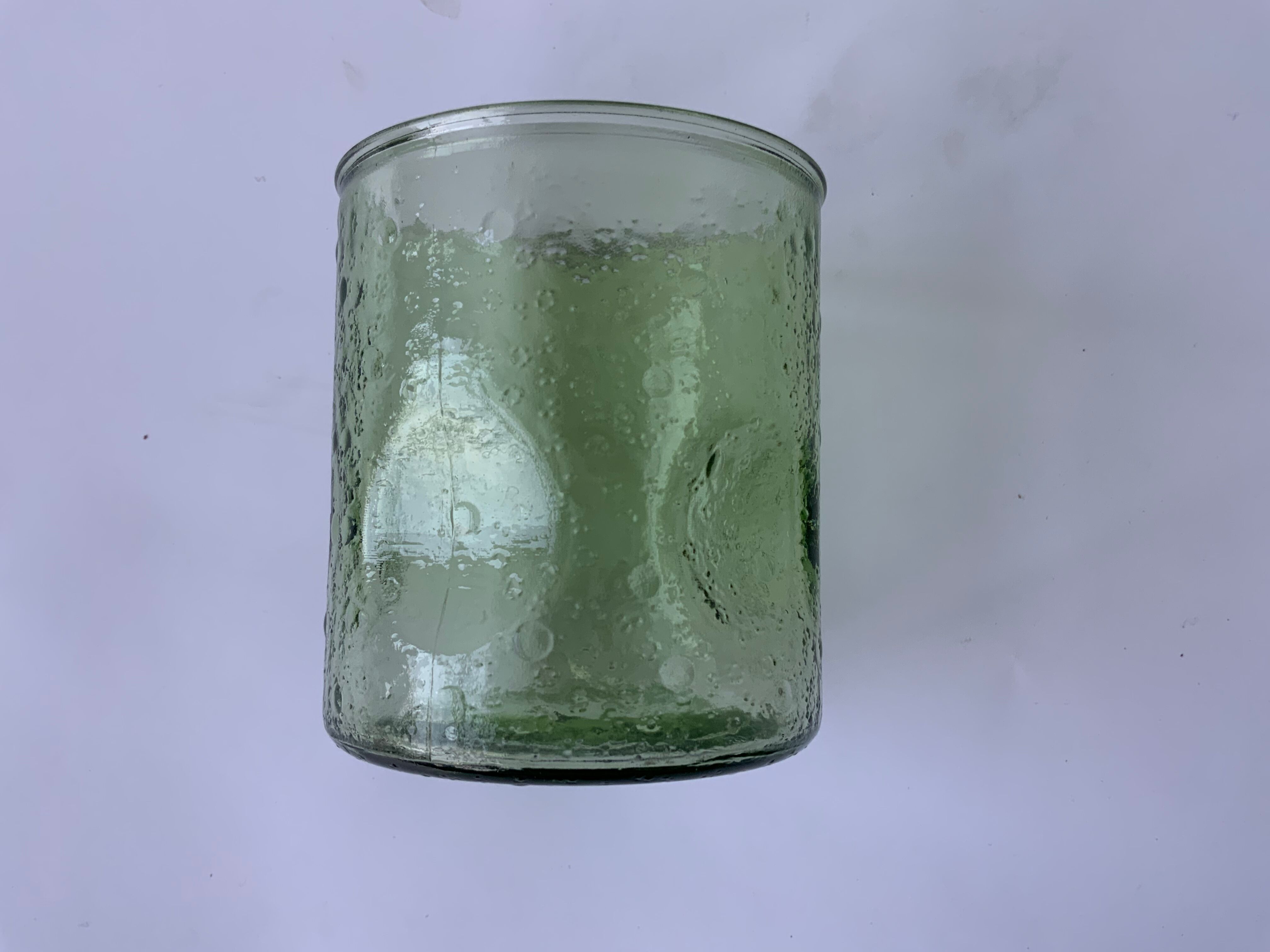 6 vintage green glasses