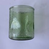 6 vintage green glasses