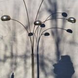 Vintage ARC floor lamp with 5 adjustable chrome arms on marble base