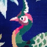 Painting canvas "birds of paradise", vintage 1960