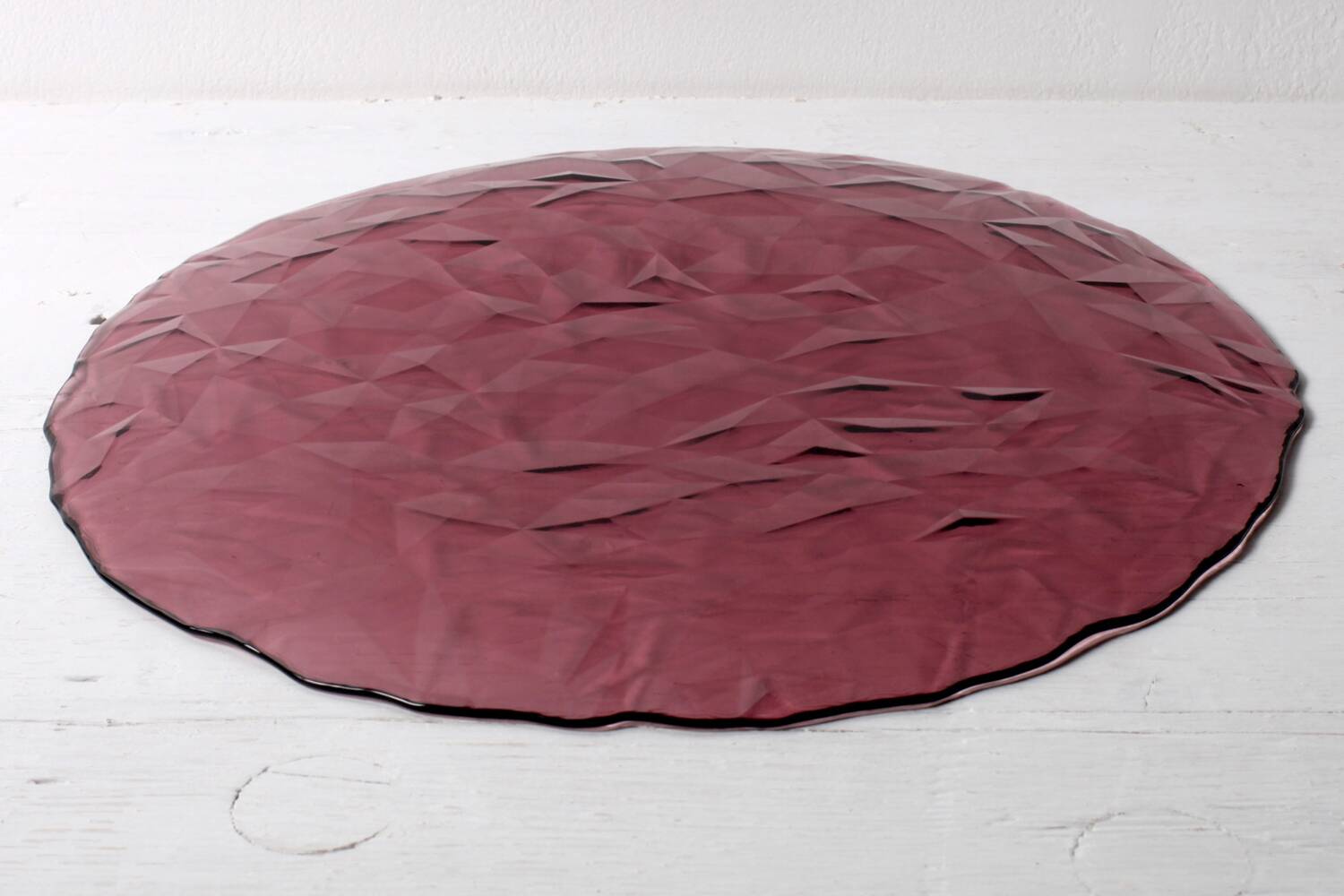 Vintage Bormioli Rocco Purple Glass Plate: Mid-Century Italian Decor