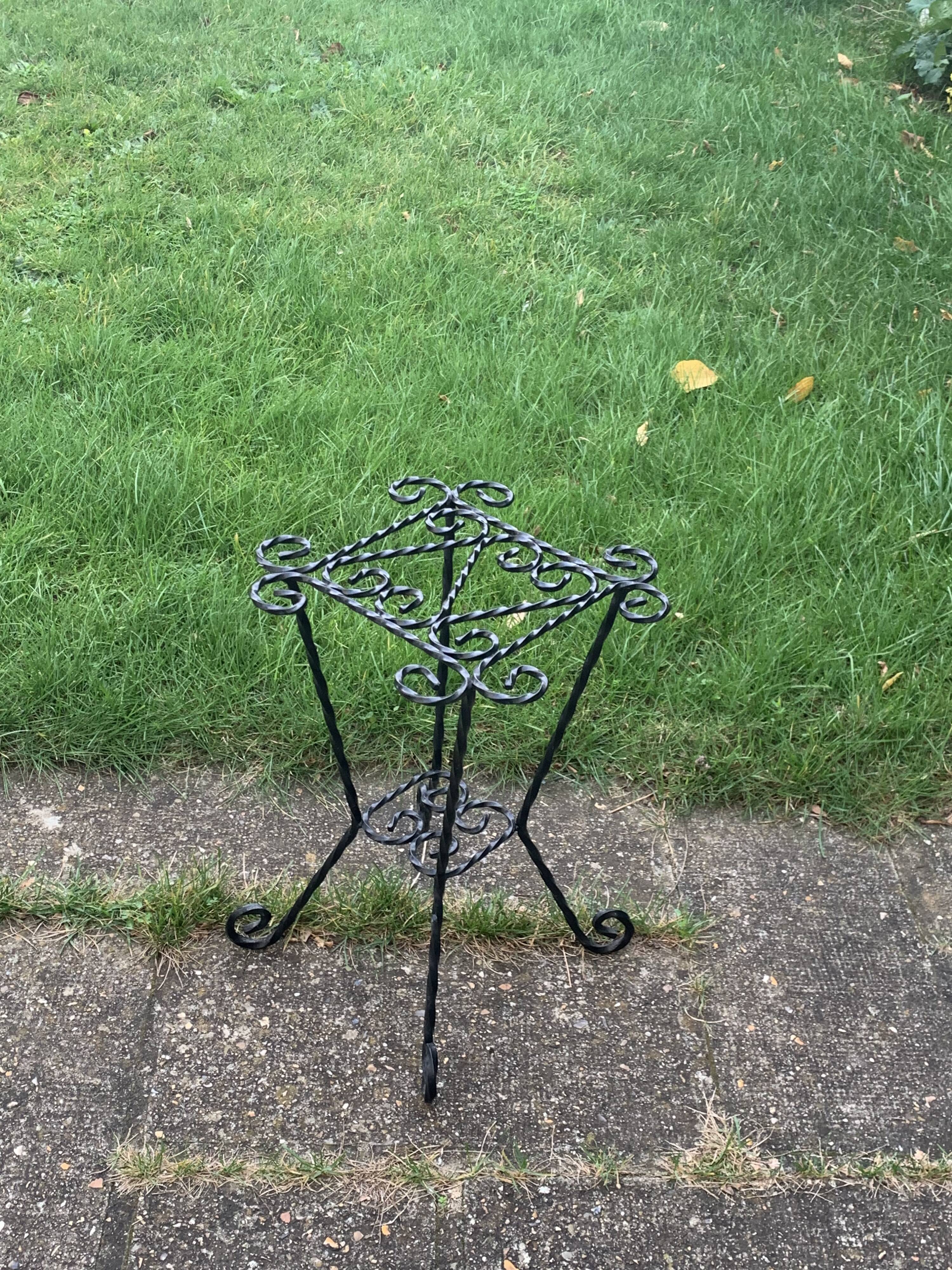 Wrought iron door twisted black vintage 1960