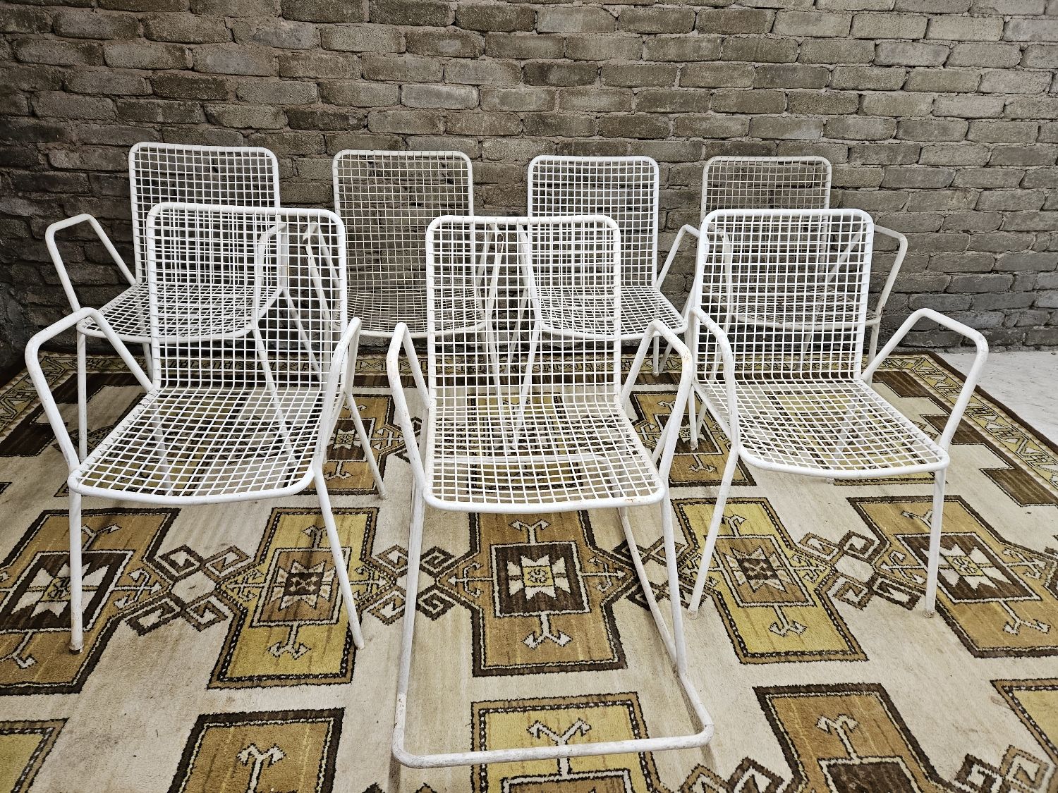 Set of 6 chairs and 1 rocking chair Rio by Emu 1960