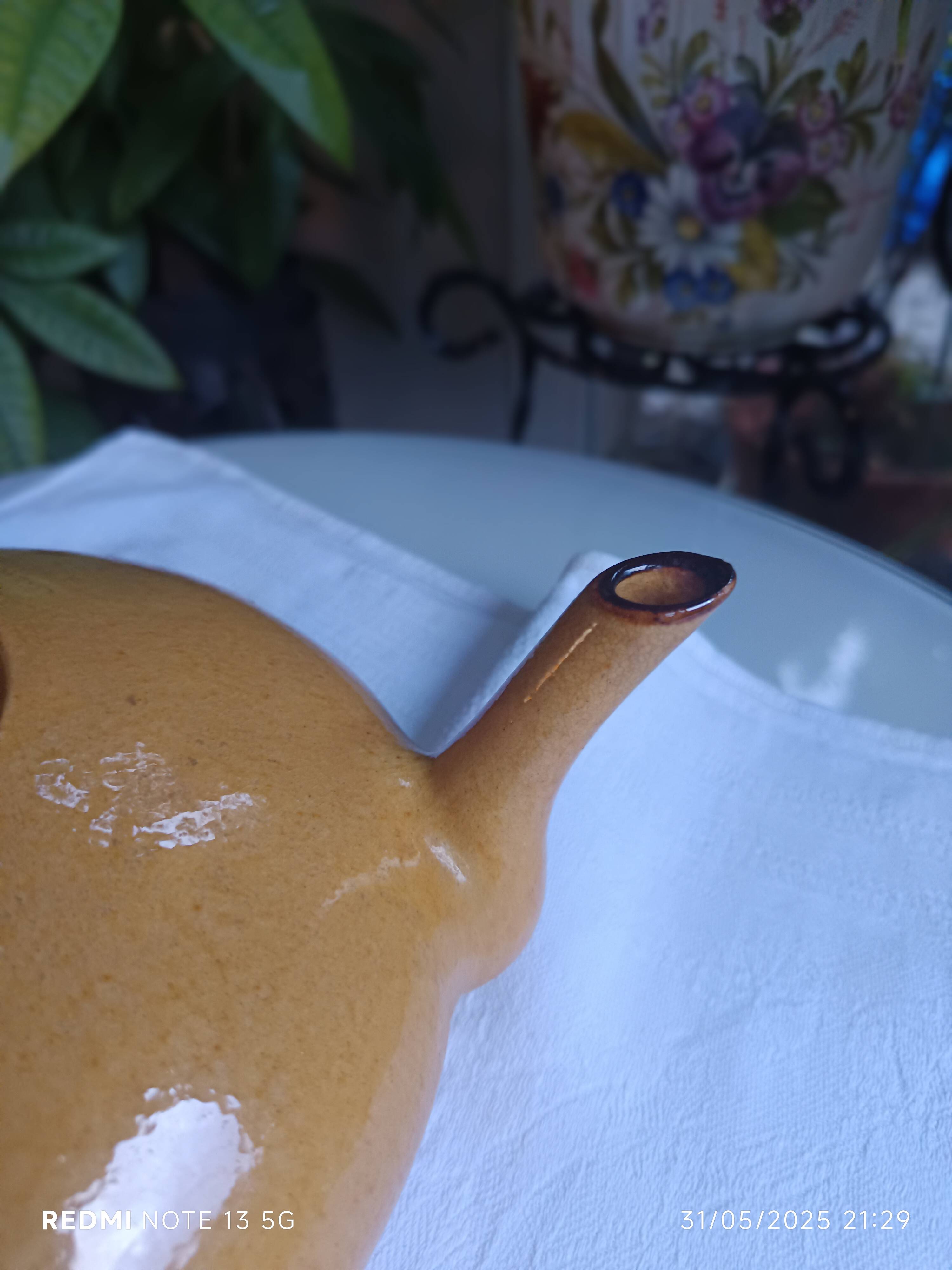 beautiful glazed ceramic teapot signed Chapello Jean Baptiste Vallauris