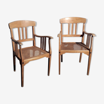 Wooden armchairs and canning