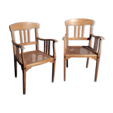 Wooden armchairs and canning