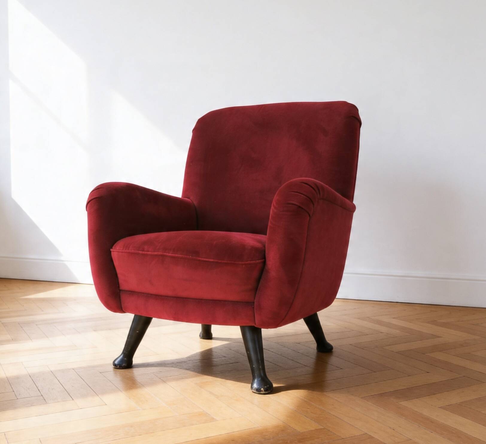 Velvet designer armchair