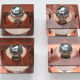 Series of 4 square wall sconces in Plexiglas and metal, 1970