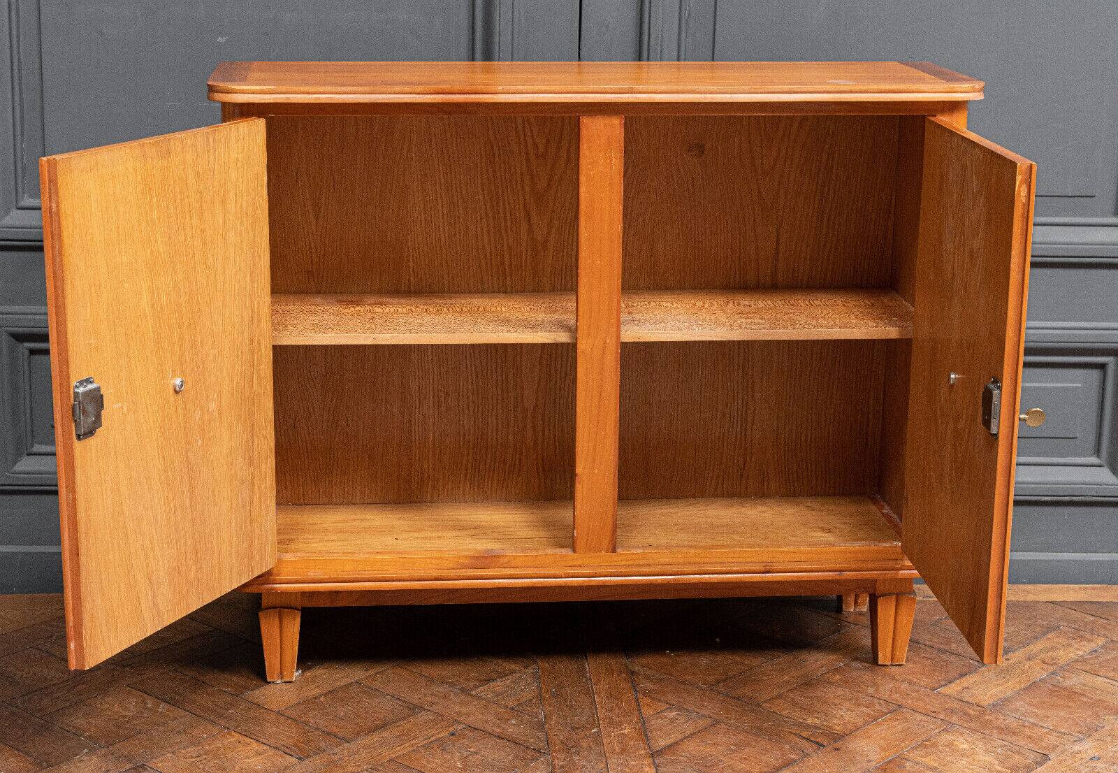Sideboard from the 1940s two doors marquetry ornamented bronze