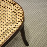 Set of 4 chairs in curved and canned wood by Thonet & Fmg from the 1960's