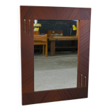 1950s modernist mahogany veneer mirror