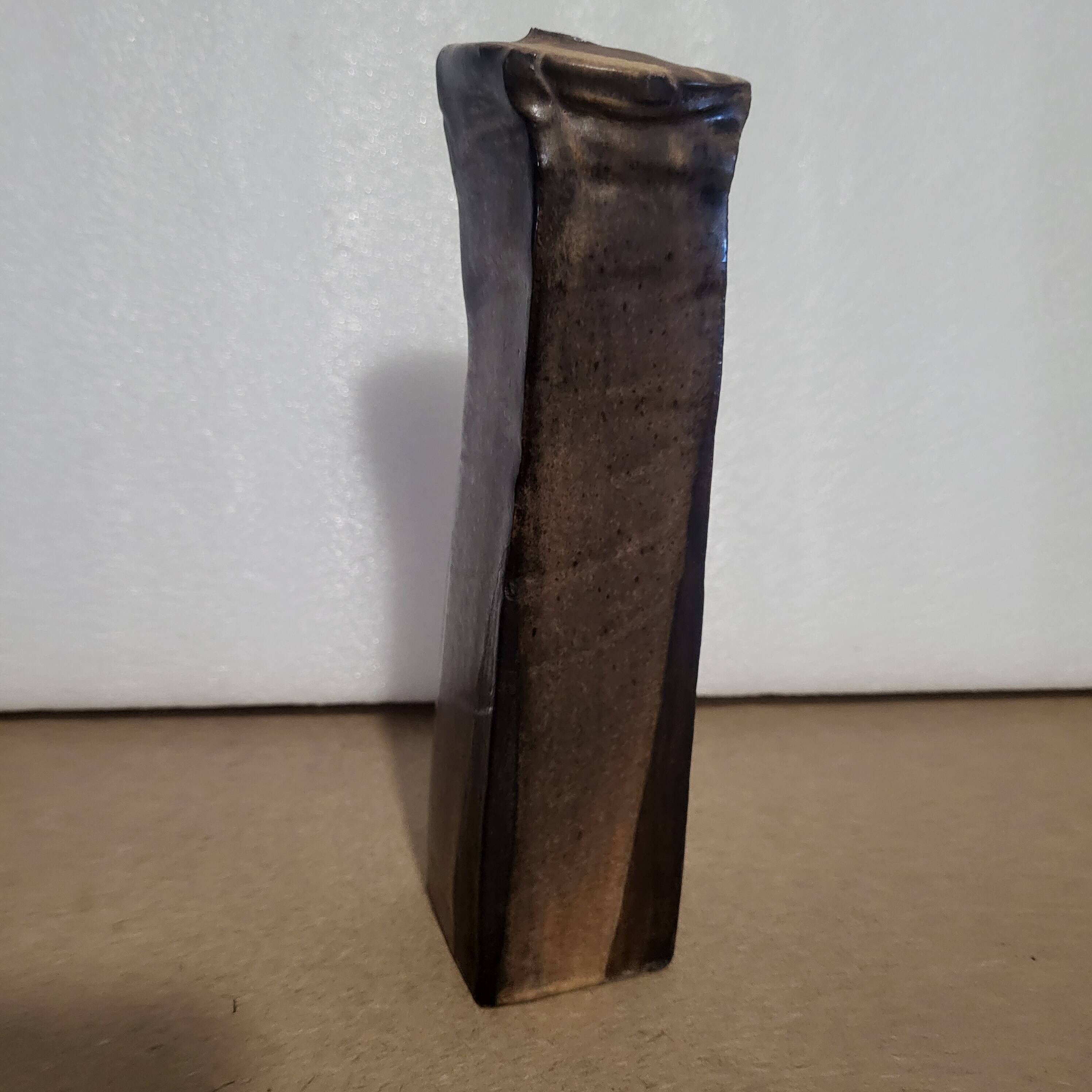 Scandinavian brutalist glazed stoneware vase