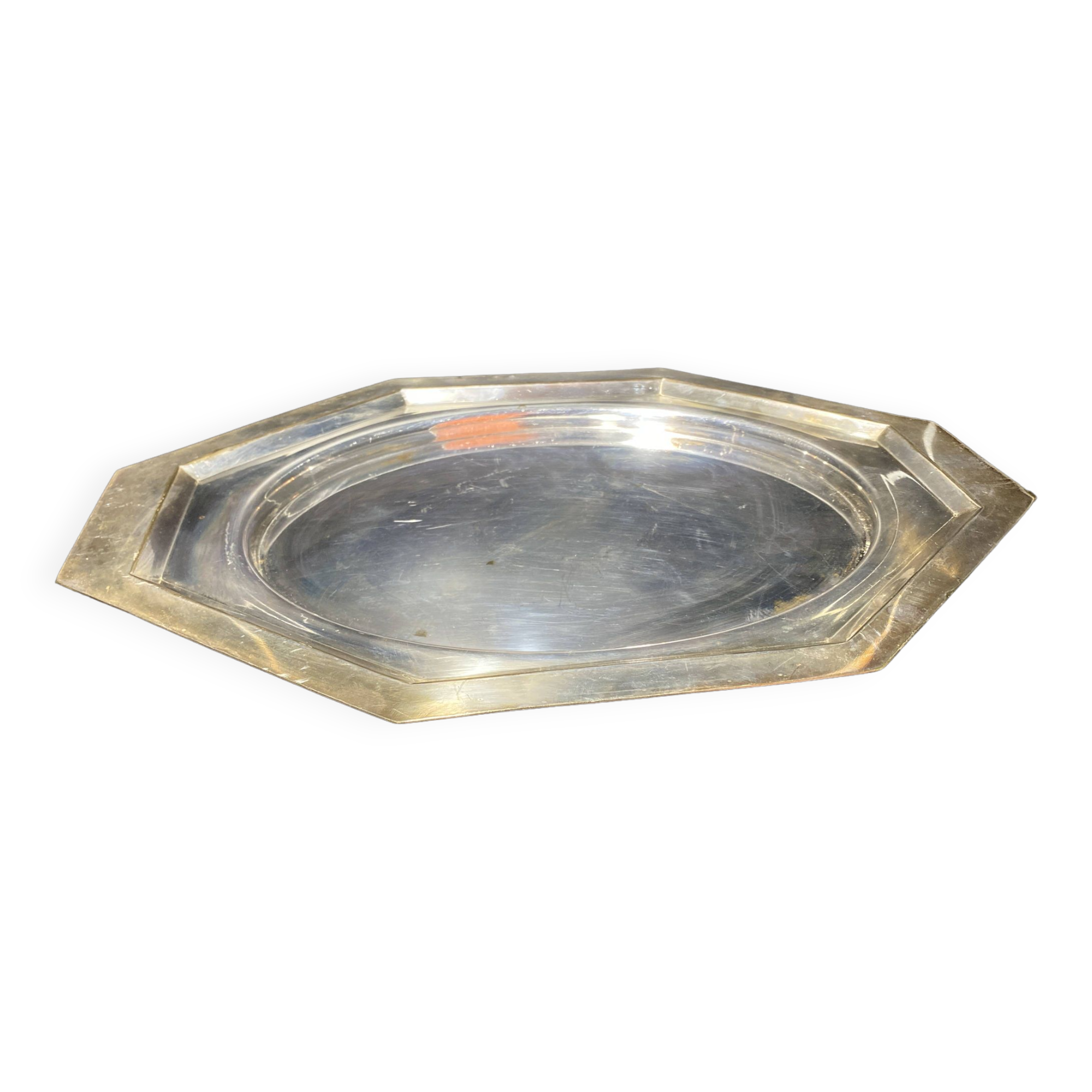 Silver plated metal dish