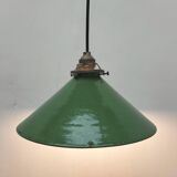 Enameled sheet metal cone pendant light