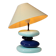 France pebble table lamp by François Chatain, 1980s