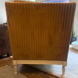 Mustard yellow velvet armchair