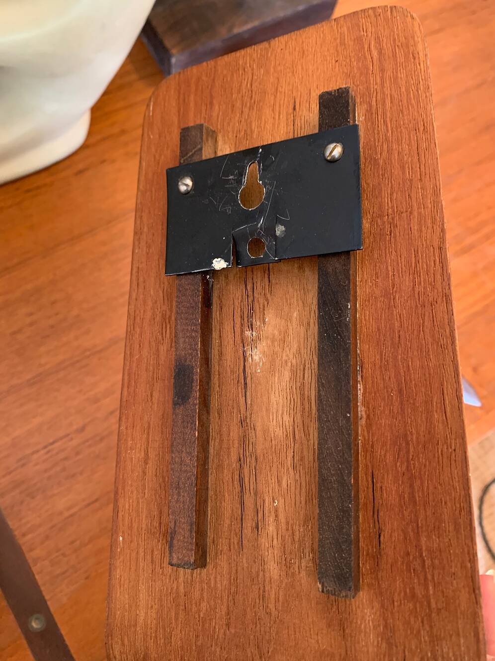 Vintage Scandinavian teak and opaline wall lights