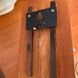 Vintage Scandinavian teak and opaline wall lights