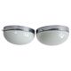 Set of Two Rare Chrome Bauhaus Flush Mount, Ceiling or Wall Lamps, 1930s