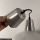 Vintage pendant light in white and silver opaline