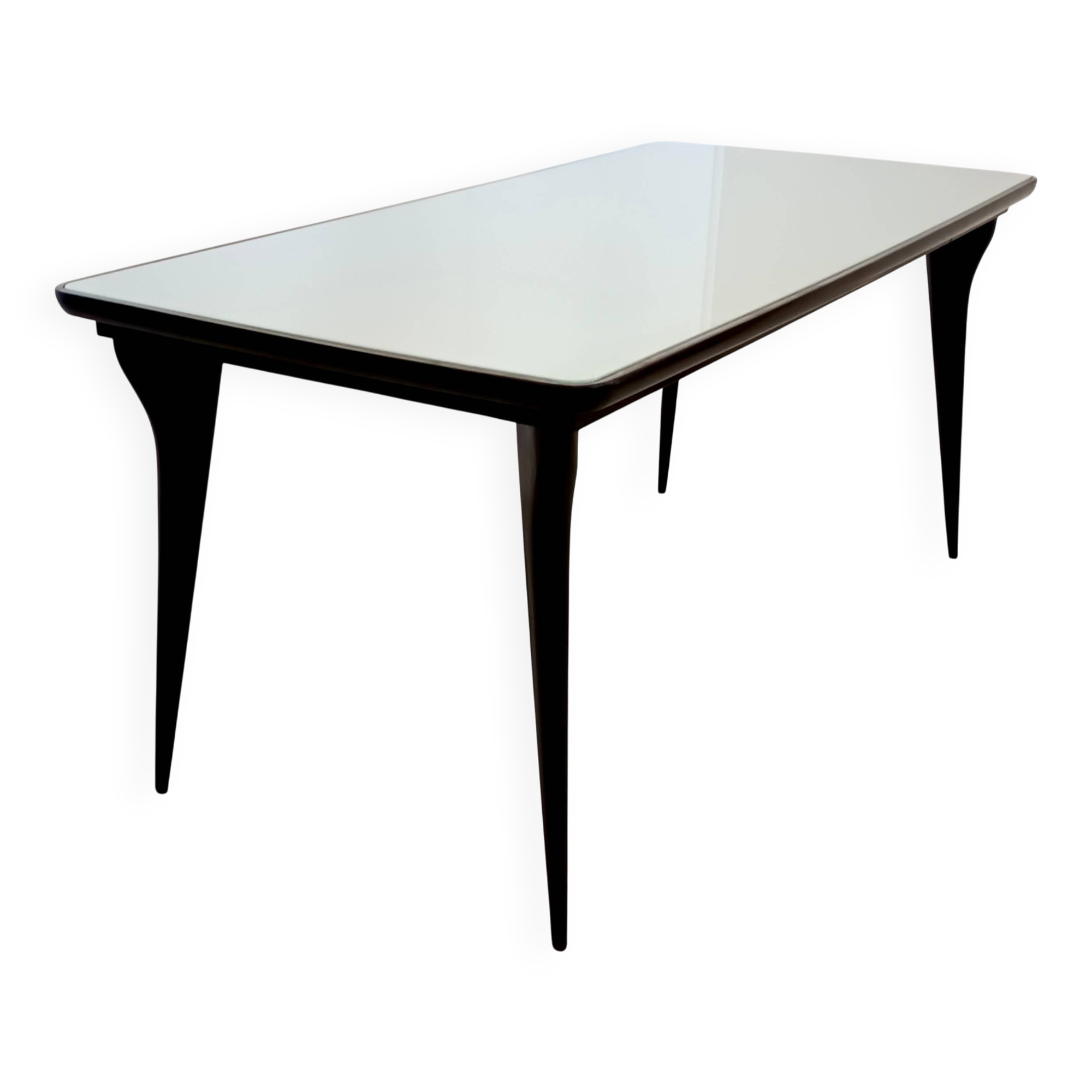 Dining Table with a Pale Green Glass Top