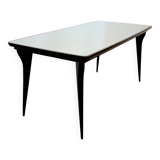Table à manger avec plateau en verre vert pâle