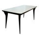 Table à manger avec plateau en verre vert pâle
