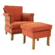 1930s art deco armchair with tabouret, czechoslovakia