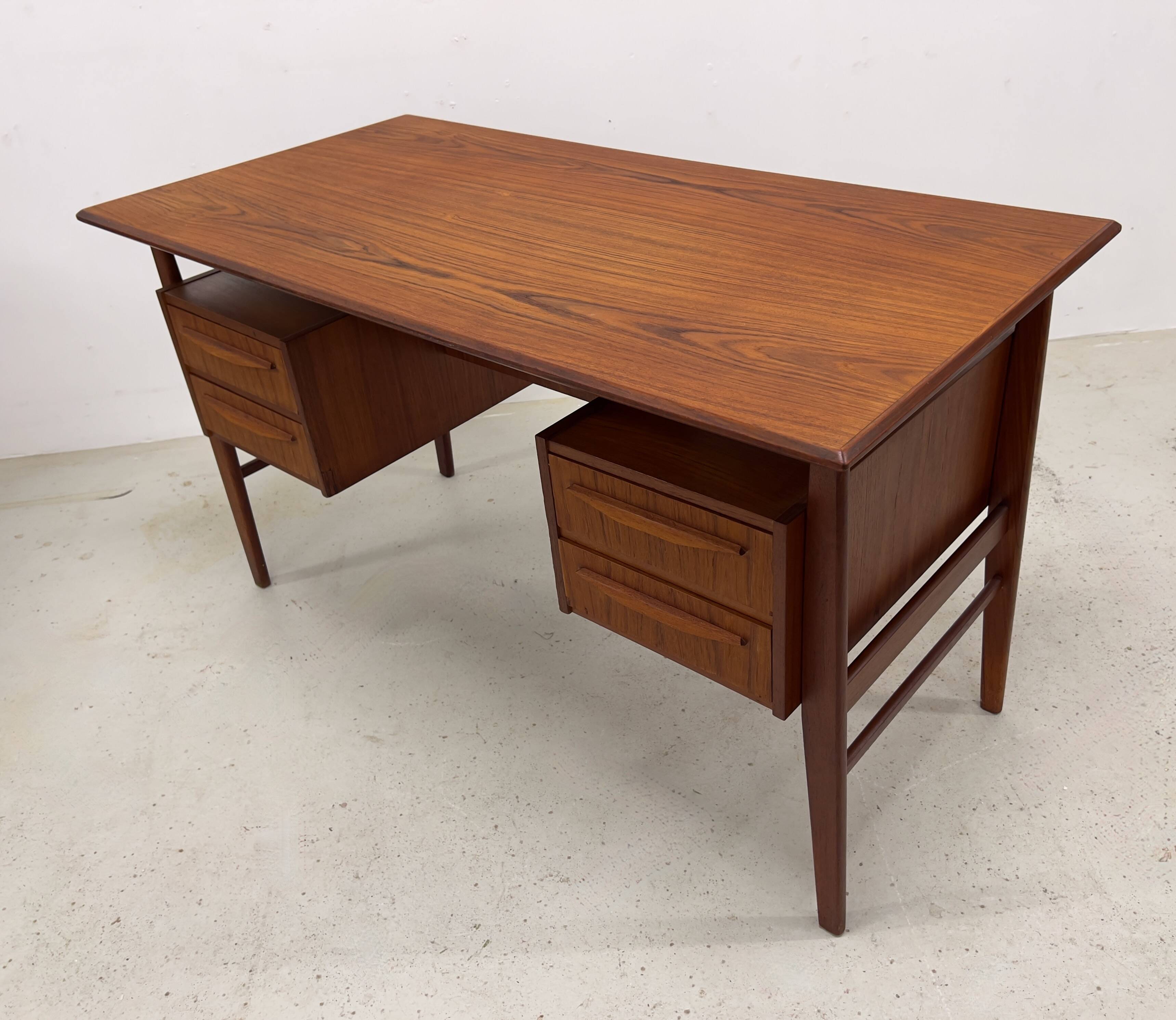 Gunnar Nielsen Teak Desk for Tibergaard, 1960s.