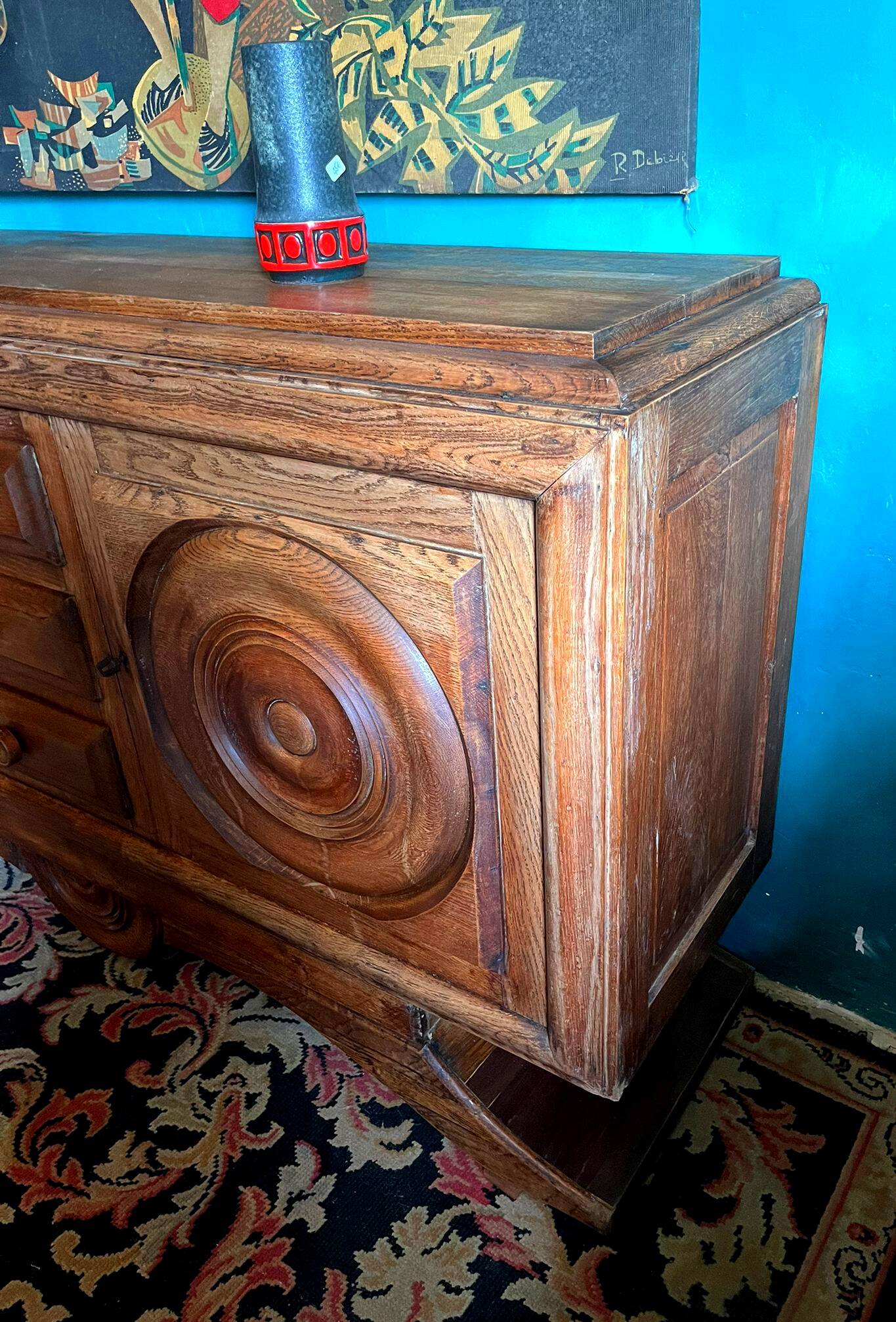 Sideboard, Charles Dudouyt, circa 1940, Art Deco, Brutalism, Modernism