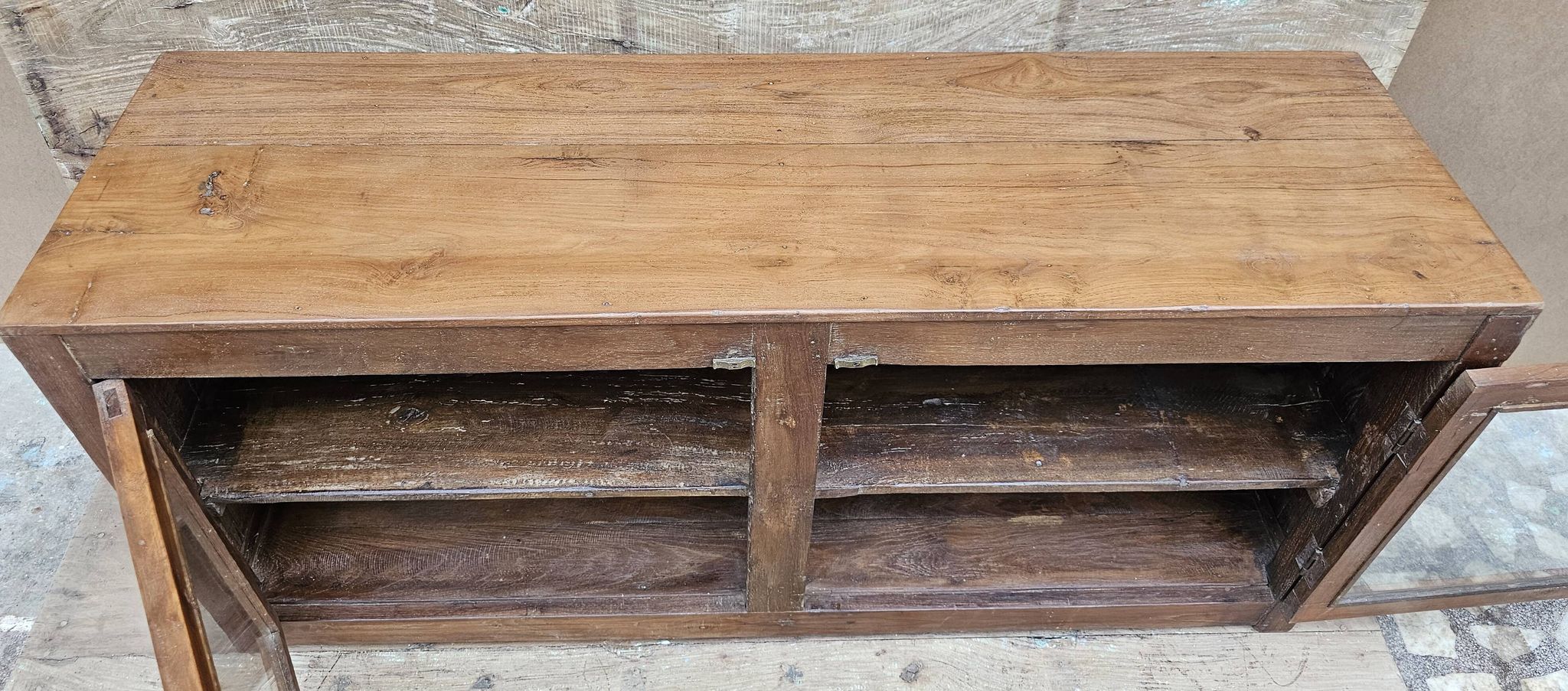 Buffet - glass TV cabinet in Burmese teak