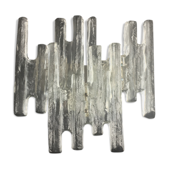 Hollywood regency ice glass sconce by J. T. Kalmar for Kalmar Franken, 1960s