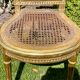 Paire de chaises bois doré & cannage style Louis XVI