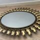 Deknudt 1950 large golden oval mirror  - 70x56cm